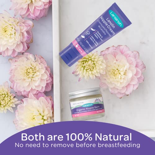 image for Lansinoh Lanolin Nipple Cream and Organic Nipple Balm for Breastfeedin