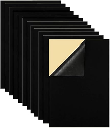 Cldamecy 12 hojas adhesivas de tela de terciopelo negro, hojas de fieltro negro para cajas de joyería, forro de cajones, creación de proyectos de disponible en Yaxa Venezuela
