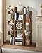 VASAGLE Bookshelf, Tree-Shaped Bookcase with 13 Storage Shelves, Rounded Corners, 9.8”D x 33.9”W x 55.1”H, Rustic Brown ULBC67BXV1