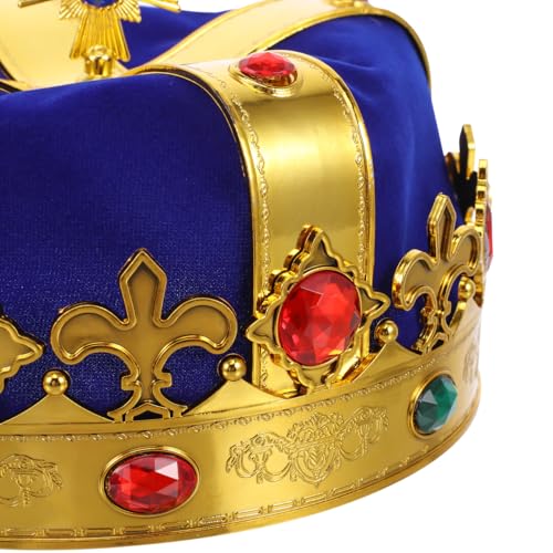 TOYANDONA King Crown Hat for Kids Adults Children Blue Royal Crown Costume Accessory for Cosplay Birthday Party Photo Shoot Halloween Dress up 7.48 X 7.48 X 5.31 in by TOYANDONA - Used condition - Image 7
