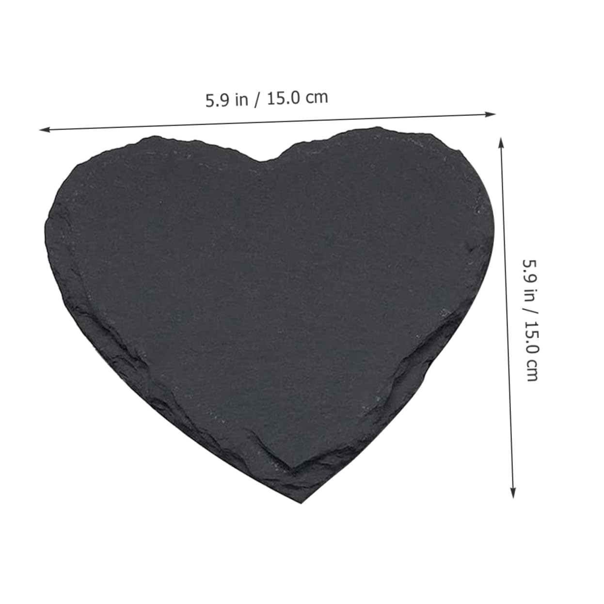 Gatuida Piatti da Portata Piatto per Dessert e Conservazione Cibo Set 3 Pezzi in Ardesia Nero Forma a Cuore Elegante Accessorio per Casa e Hotel