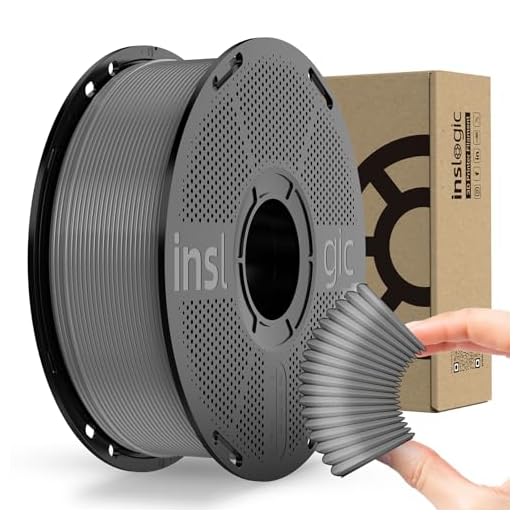 Inslogic TPU Filament 1.75mm, 95A Soft 3D Printer Filament, Flexible 3D Filament 1kg Spool (2.2 lbs), Durable & Wear-Resistant, Dimensional Accuracy +/- 0.02 mm (Grey)