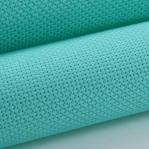 Image of KCS 6 pc of 12 inch x 18 inch(30cmx45cm) 14CT Counted Cotton Aida Cloth Cross Stitch Fabric (Sea Green+Olive +Green)