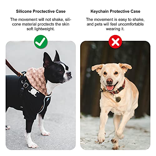 Image of AirTag Dog Collar Holder, Silicone AirTags GPS Tracking Accessories, Air Tags with Bone Pattern (1 Pack White)
