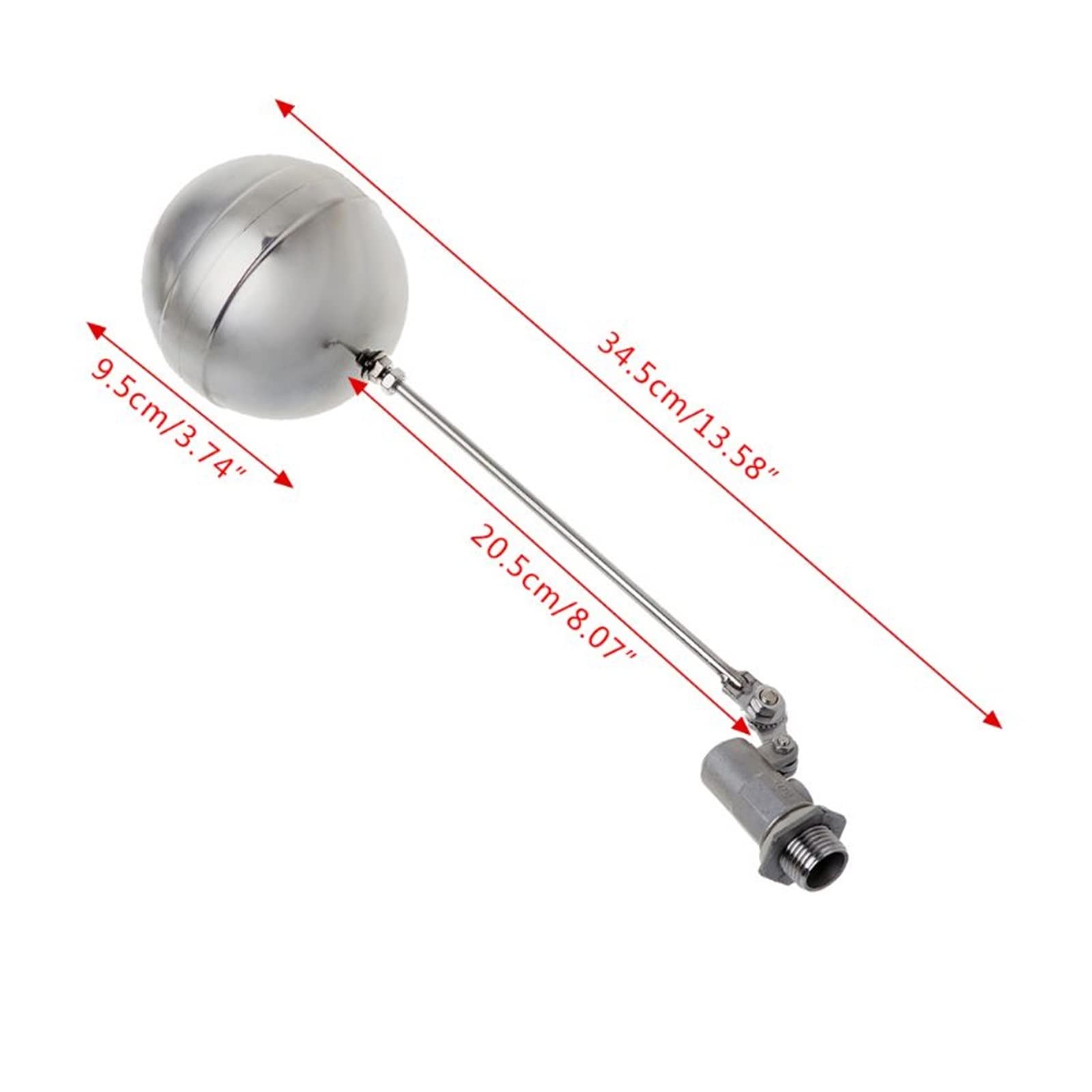 Galleggiante Acciaio Inox DN15 Filettatura Maschio - Regolatore Livello Acqua Serbatoi - Foto 5