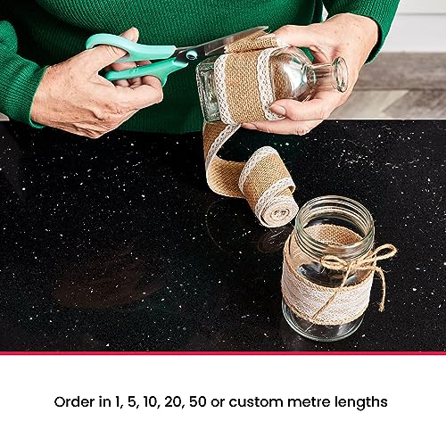 5m 100% Hessian Fabric – Textured Burlap Jute Sack Material – 54” Inch, 137cm Wide, 10oz 225GSM – Fabric for School Boards, in The Garden, Table Runners, Arts & Crafts – by Discount Fabrics