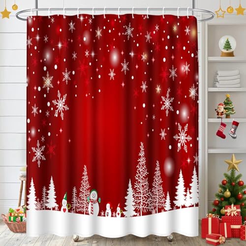 Cortinas de ducha de muñeco de nieve para evitar salpicaduras con accesorios 6