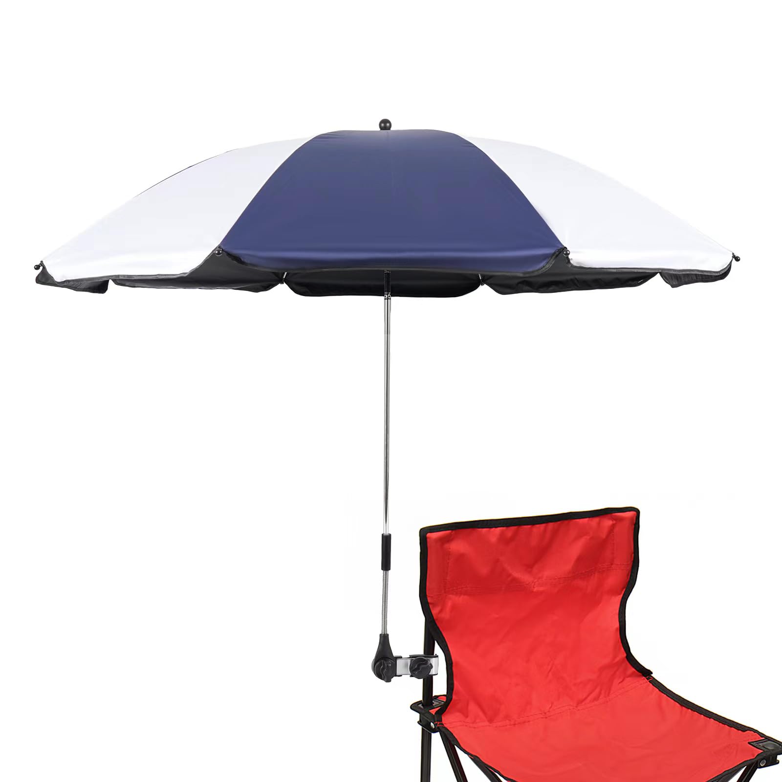 Starry City W-Blue Parasols For Chair, With Adjustable Clamp Umbrellas, Surface 116 Cm Upf 50+, Umbrella Holder For Patio Beach Pushchairs, Wheelchairs, Golf Cart (W-Blue)