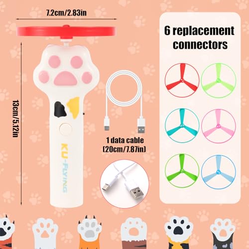 BTFO Ensemble Lanceur Jouet à Rapporter pour Chat, Jouet d'exercice Interactif Comprenant 6 Disques Volants et Câble Chargement pour Accessoires d'Intérieur et d'Extérieur – vue 2