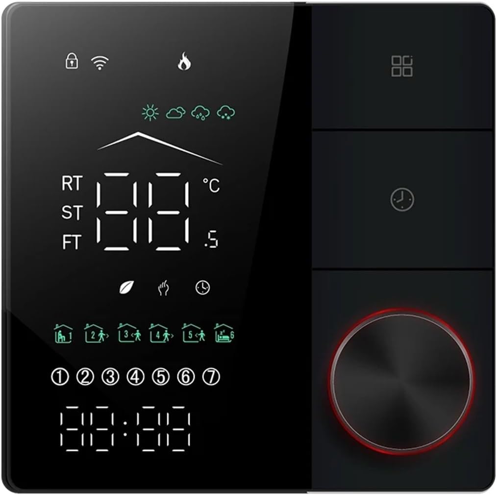 16A Electric Warm Floor Heating Temperature Controller Matter Thermostat(Black 16A)