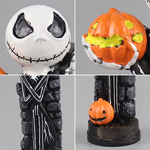 A Nightmare Before Christmas Figurines Jack Skellington Sally With Pumpkin Statues Sets Halloween Decoration Collection Gifts (2Pcs) #TOP5