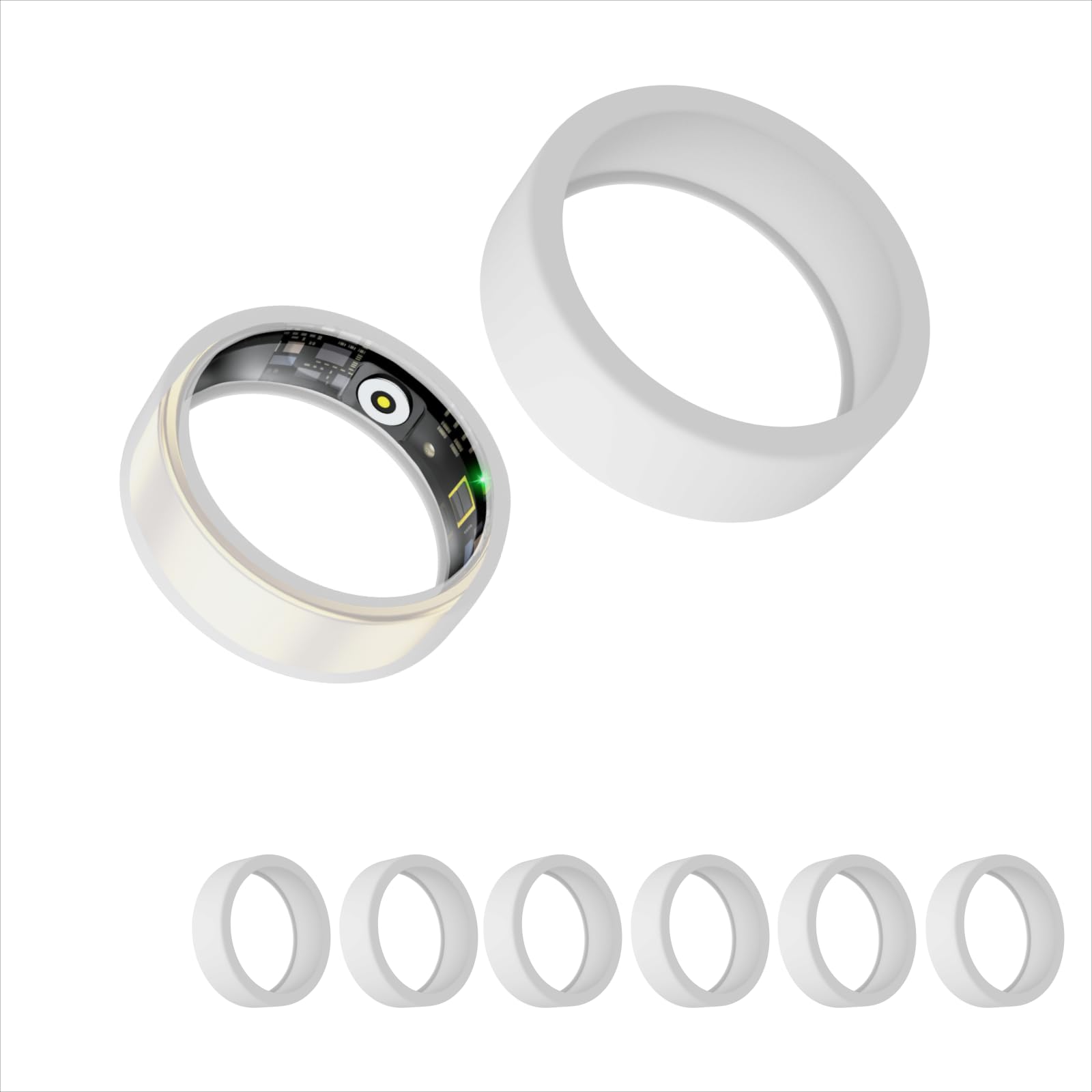Walpck Smart Ring with LED Display Screen Sleep Fitness Tracking Wearable for Women Men Accurate Monitoring of Pedometer