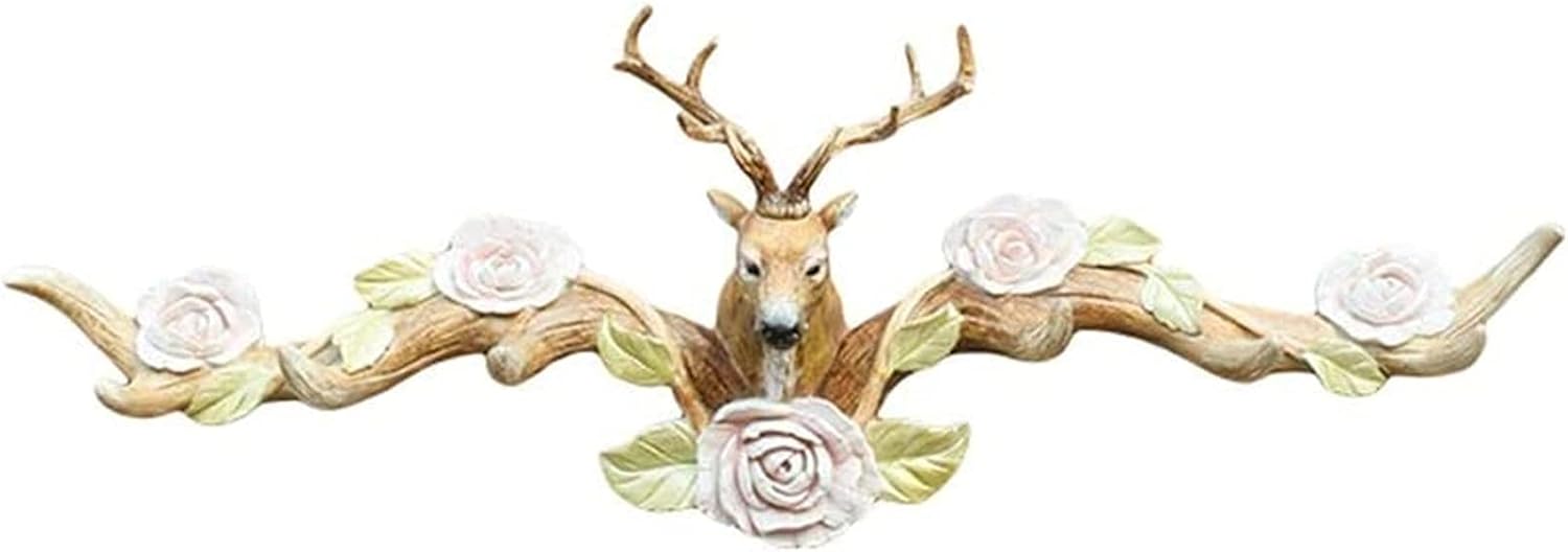 Metal Wall Art Deer Antlers Wall Hooks Chic Coat Rack Key Holder Hat Hanger Bath Room Wall Hanger Includes Screws and Anchors