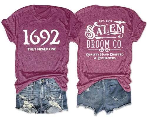 1692 They Missed One Halloween T-Shirt for Women Salem Witch Shirts Halloween Hocus Pocus Short Sleeve Tee Tops