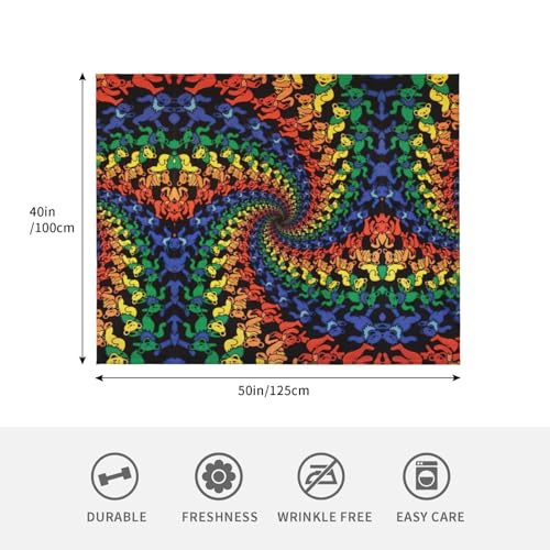 Couverture douce pour frissons nocturnes plaid chaud imprimé tie-dye