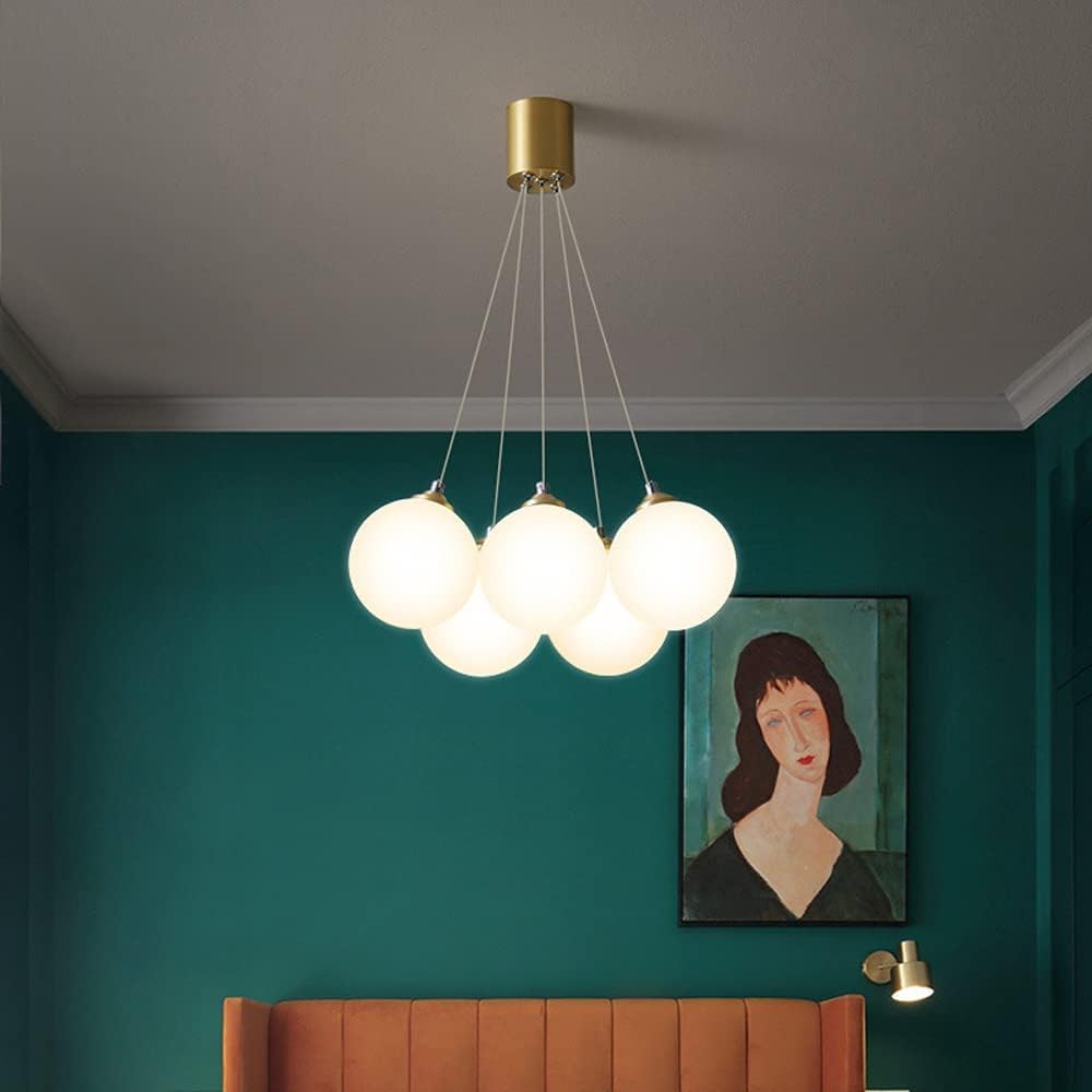 THKSGIV Bronze Restaurant Chandelier Modern Magic Bean Glass Lampshade Pendant Lights Bedroom Warm Romantic Atmosphere Light Creativity Living Room Aisle Lighting,Pendant