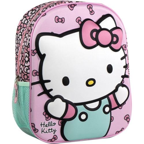 Sac à dos Hello Kitty pour enfants, design original et grand espace pour filles | Sac à dos d'école Hello Kitty rose avec bretelles rembourrées et...