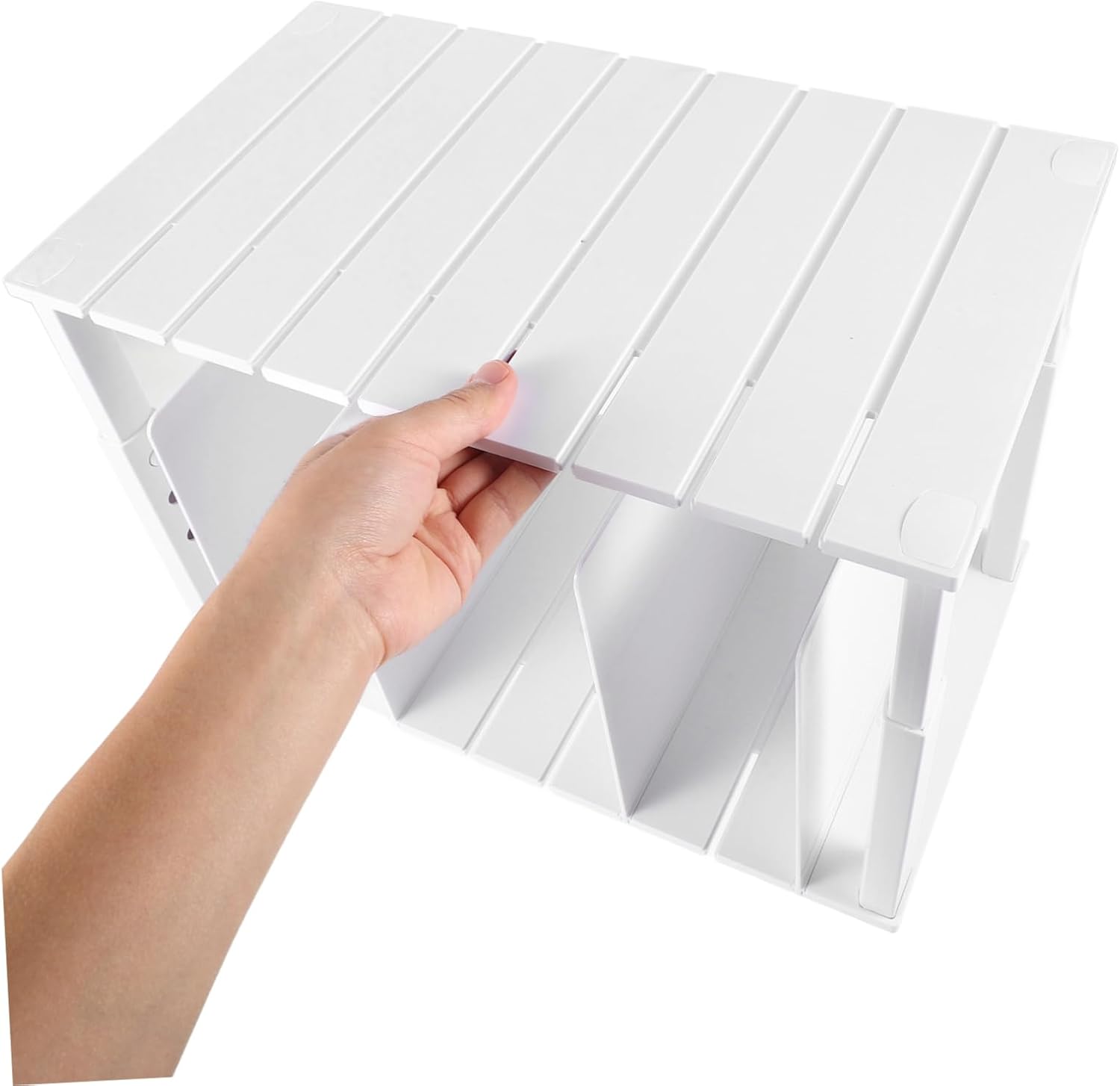 IMIKEYA Multi-Functional Closet Organizer Storage Rack for Bags Books and Files Material Non- Design Double Compartment for Tidy Shelving