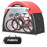 PMEIXU Upgraded Bike Storage Shed Tent, 210D Oxford Fabric PU4000 Waterproof Bicycle Shed, 53' High-Clearance Outdoor Shelter for 2-3 Bikes, Portable Storage for Motorcycles Garden Tools & Lawn Mowers