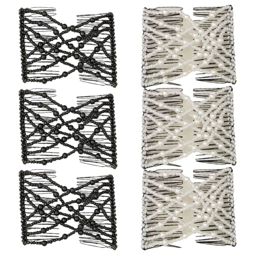 6 peines para el cabello elásticos y clips dobles miniatura 1