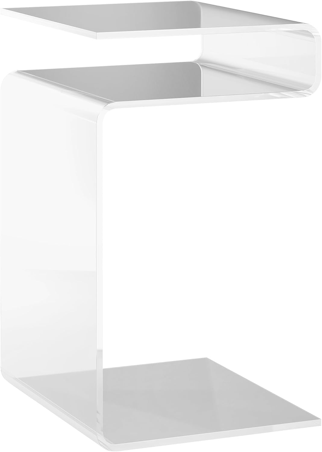 2Tier Acrylic Side Table, Modern SShaped End Table
