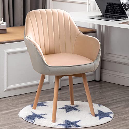 Elegantes sillas de oficina de terciopelo, modernos sillones giratorios de madera, cómodos asientos tapizados de estilo de mediados de siglo (sin ruedas), perfectas para el hogar y la oficina
