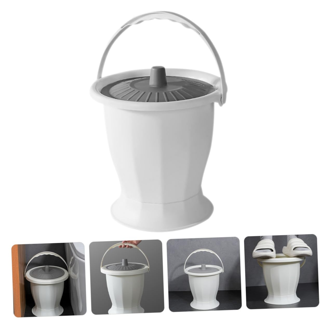 VICASKY Vaso da Notte Portatile per Adulti in Plastica Robusta, Facile da Pulire, Adatto per Casa e Viaggio, Comodo per Donne Incinte e Uso Quotidiano