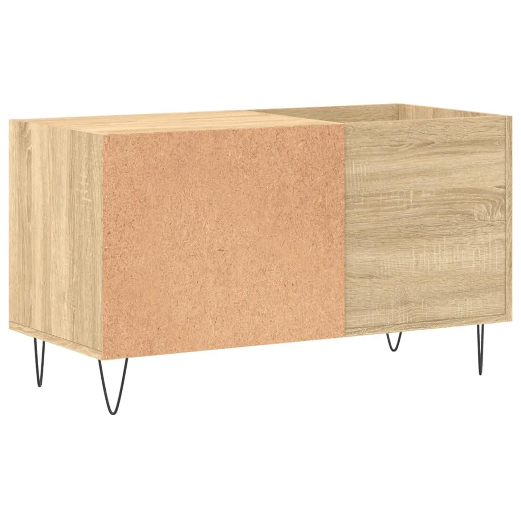 Helloshop26 Armadietto a dischi classico con ampio spazio di archiviazione 85 x 38 x 48 cm in legno di ingegneria rovere Sonoma 02_0049110