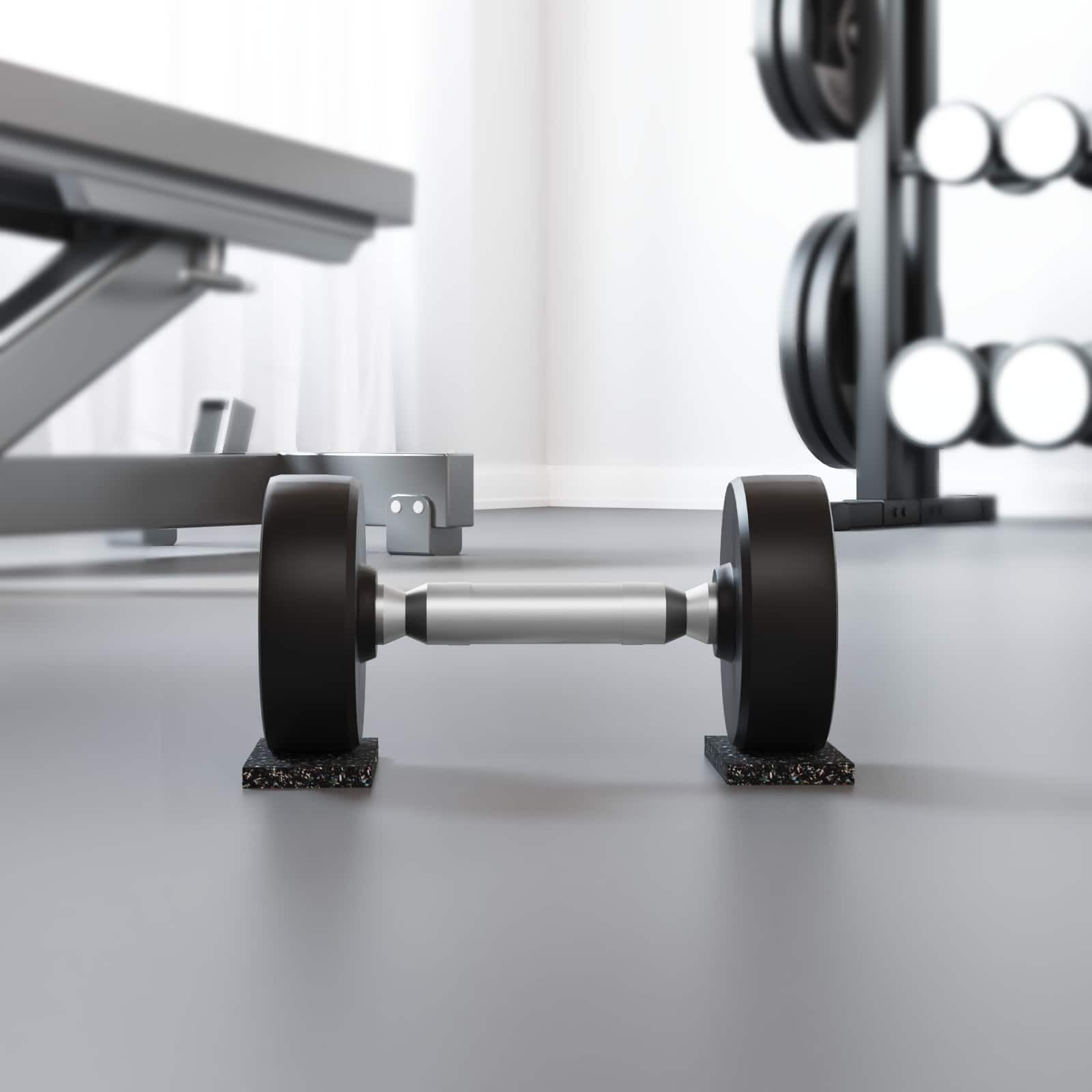 Gummigranulat-Rolle 10m x 10cm x 8mm, Elastische Bodenmatte für Büro und Wohnbereich, rutschfeste Unterlage für Heimwerkstatt und Fitness