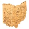 Totally Bamboo Destination Ohio State Shaped Serving and Cutting Board Includes Hang Tie for Wall Display
