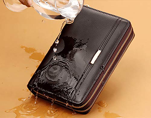 Black Sales Friday Deals Mens Long Leather Cellphone Clutch Wallet Purse For Men Large Travel Business Hand Bag Cell Phone Holster Card Holder Case Gift For Father Son Husband Boyfriend (Black) #TOP6