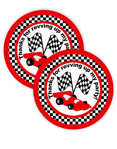 Race Car Party Favor Stickers - 40 Favor Bag Stickers - Race Car Thank You Tag - Race Car Party Supplies - Indy Party Decorations - Stickers B