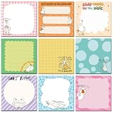 Saypacck 9 Pads Cute Sticky Notes Cartoon Self Stick Notepads 3x3 Inches Notes Adhesive Memo Pad Office Decor Gifts for Students School Teacher Office Meeting(Goose)