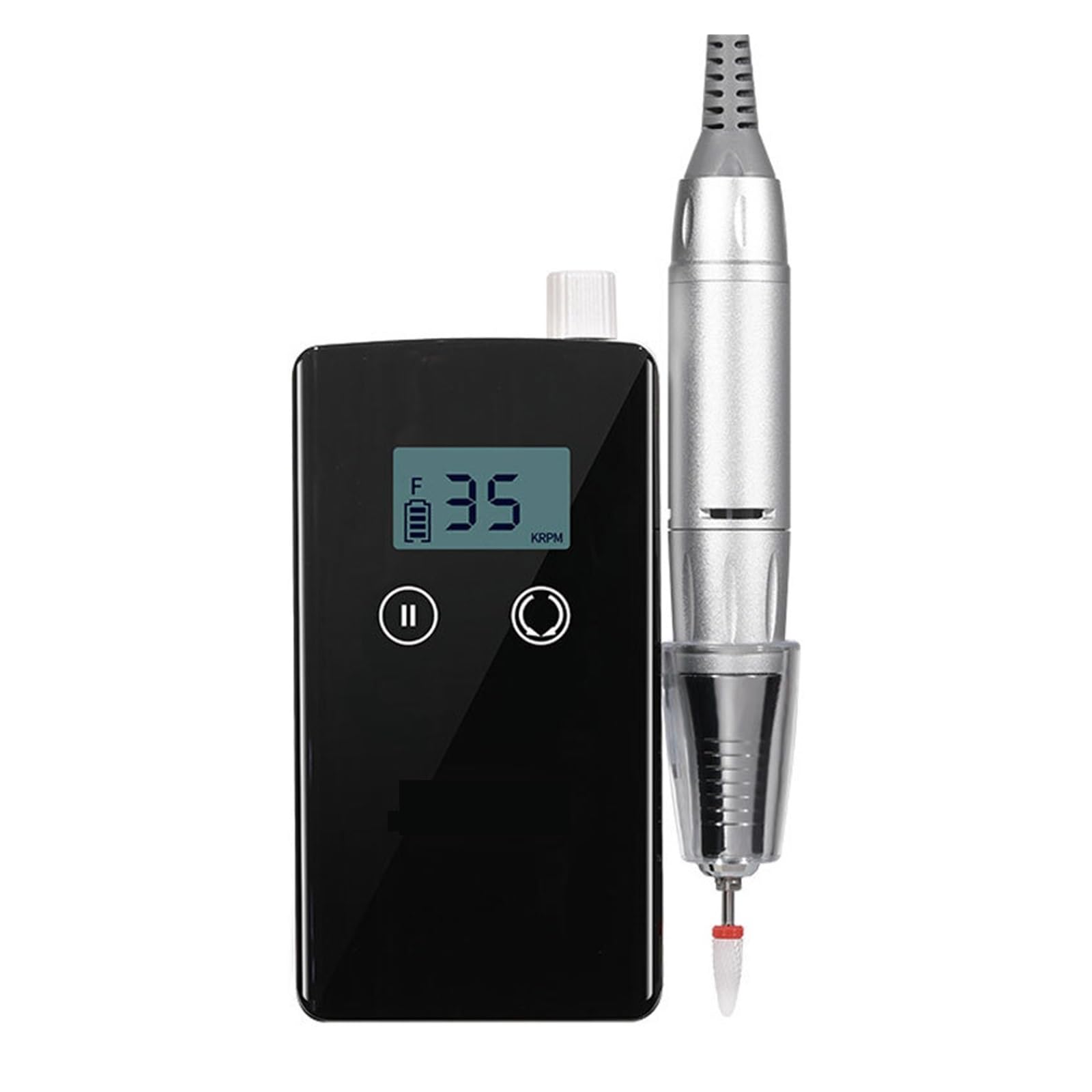 Wiertarka do paznokci 35000RPM z wyświetlaczem LCD HD, akumulatorowy mistrz zdobienia, przenośna frezarka