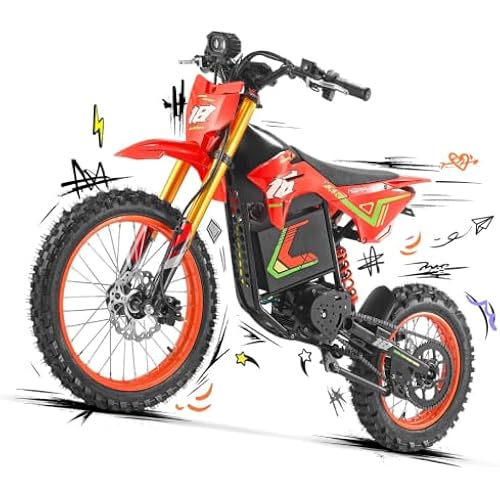 HAPPYRUN F18 2.0 6000W Peak Electric Dirt Bike 60V 30Ah Battery 60Mi