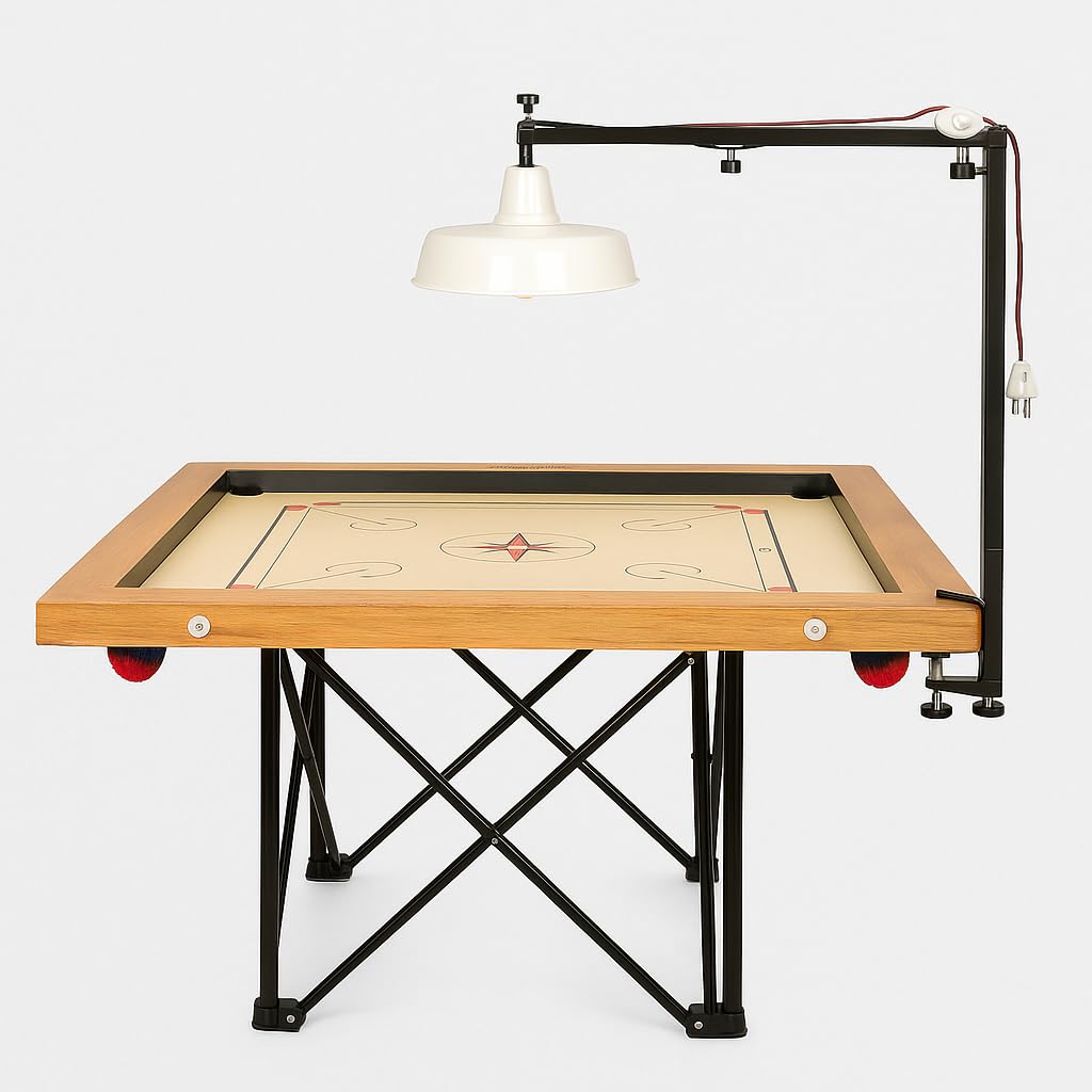 KNK Carrom Lamp Stand – Adjustable Stand with Electrical Fittings, Light Switch (Bulb Not Included)-image-35