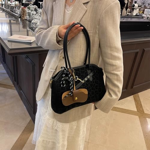 Leopard Shoulder Bag for Women Cheetah Print Tote Bag with Glasses Purse Leopard Crossbody Bags Fall Purse Handbag4