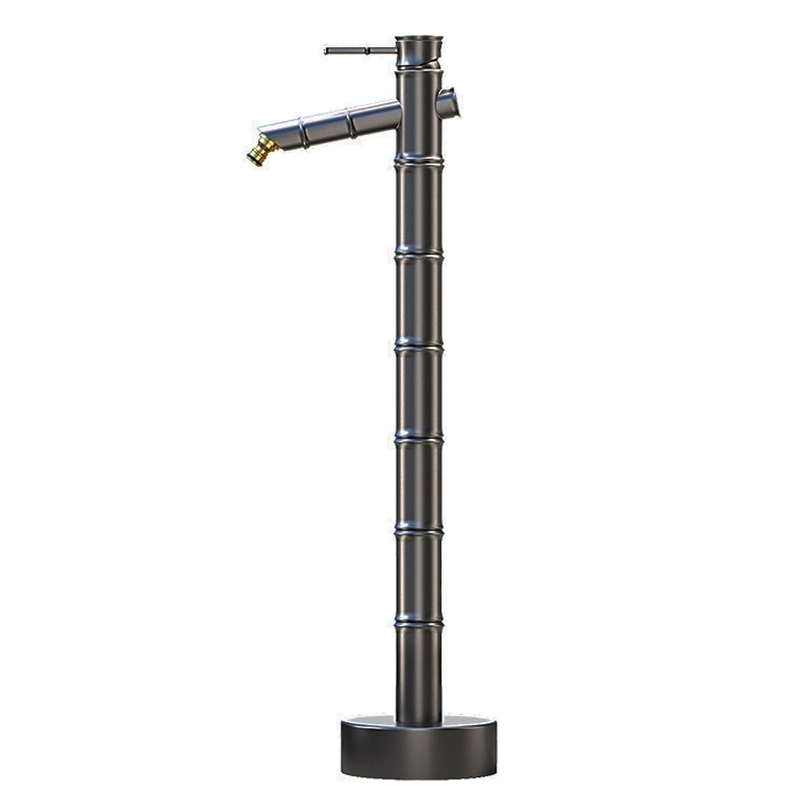 WOTZOV Faucet Water Column,Adjustable Height Copper Hose Stand With Spigot - 28In Freeze-Proof Outdoor Faucet For Garden Irrigation, Durable Gold Finish, Perfect For Lawn Watering An，Black 70cm/28in