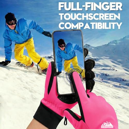 Image of Bruvoalon Winter Gloves for Women & Men, 3M Thermal Insulation, Lycra Fabric, Touchscreen, Anti-Slip