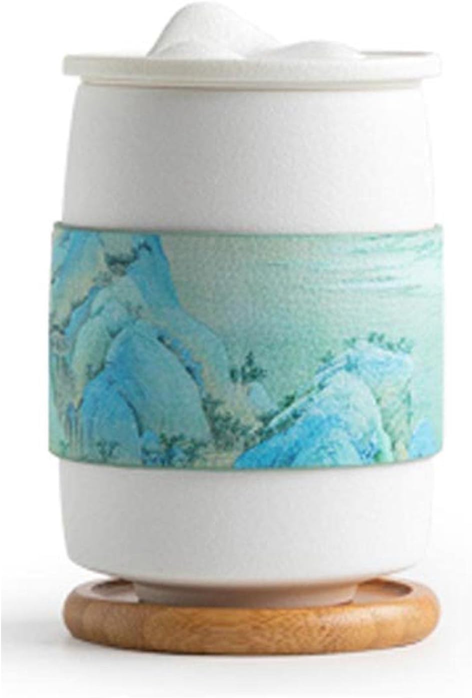 Ceramic Mug Office Tea Cup Ceramic Filter Water Cup with Lid Household Mug 10.1OZ Set of Mugs, Hot Cocoa Mugs (B) (B)