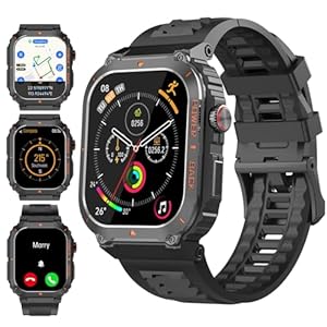 Smart Watches for Men,Military Smartwatches with GPS and Map Navigation & BT Calls – Fitness Trackers with Heart Rate/SpO2/Sleep Monitor,Elevation,Compass,Outdoor Sport Watch for Android/iOS