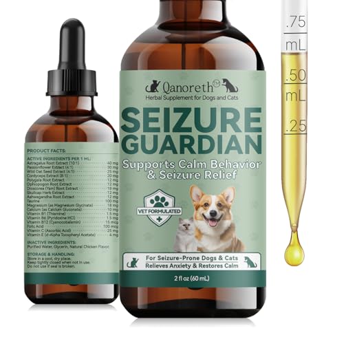 Seizure Guardian for Dogs and Cats Helps Manage Seizure Symptoms Helps Calm the Nervous System & Ease Twitching/Restlessness Natural Herbal Formula with Passionflower & Ashwagandha & More 2 Fl Oz