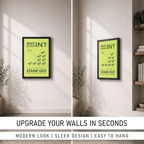 Image of CodersParadise Framed Wall Poster (12x18 Inch) | Inspirational Quote Wall Art | Minimalist Motivational Home Decor for Living Room & Office | Ready-to-Hang Display Frame (Why Blend)