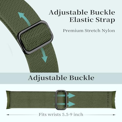Image of 5 Pack Stretchy Bands Compatible with Google Pixel Watch 4 Band 45mm / Pixel Watch 3 Band 45mm for Women Men, Soft Nylon Breathable Sport Strap for Google Smartwatch 4 3 (45mm)