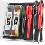 Nicpro 2 Pièces Crayons de Charpentier avec Taille Crayon, Porte-Mines avec 12 Recharges,...
