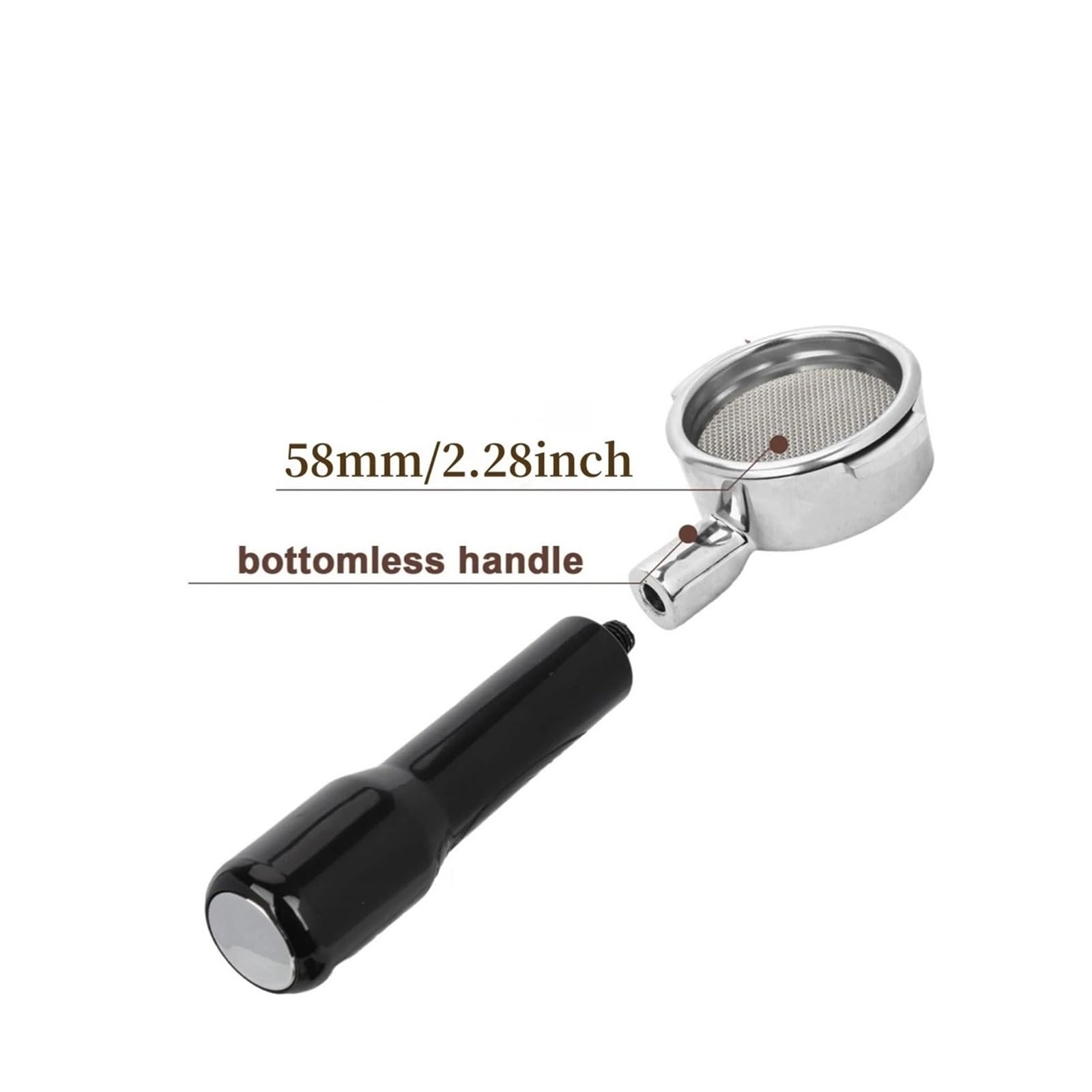 Mango De Portafiltro Desnudo Sin Fondo De 58mm, Compatible Con E61, Accesorio De Barista De Repuesto For Máquina De Café Expreso