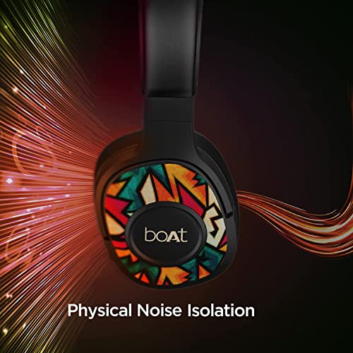 Image of Boat Rockerz 558 Bluetooth Wireless Over Ear Headphones with Mic Upto 20 Hours Playback, 50MM Drivers, Soft Padded Ear Cushions and Physical Noise Isolation(Black Symphony)