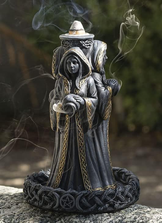 Miniatura 8 de Ebros Gift Wicca Triple Diosa Doncella Esperando Madre y Crone Pagana Decoración Cono de Incienso Escultura Ciclo Feminista de Luna Sagrada Ciclos