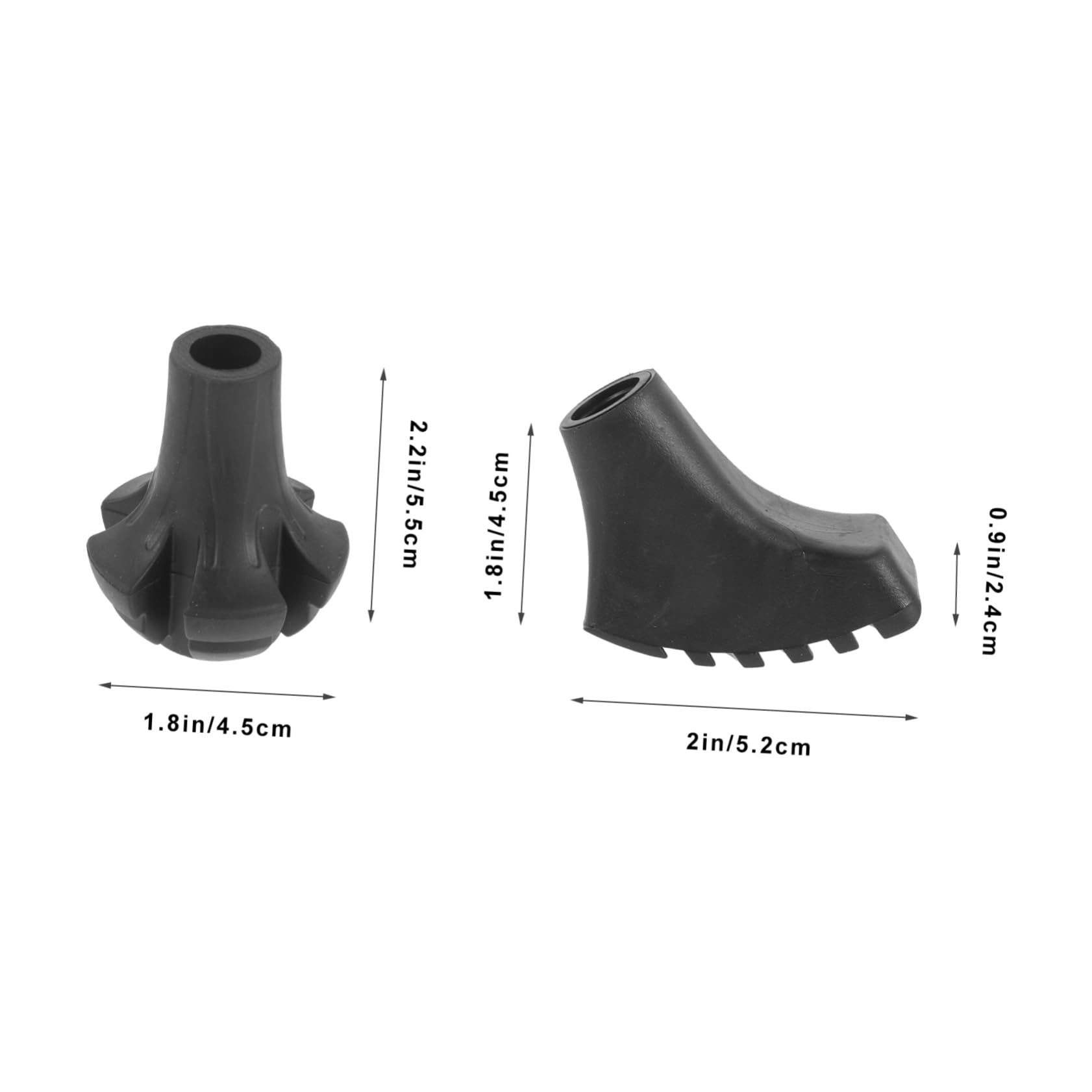 Sosoport Trekkingstockpolster Fußüberzüge Für Trekkingstöcke Wanderstöcke Krückenpolster Zusammenklappbarer Spazierstock Krücken Zubehör Klappbarer Gehstock Gummi Black