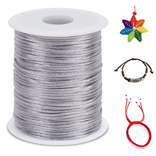 LEREATI Nylon Cord 2.5mm x 100m, Satin Cord Nylon String Macrame Cord